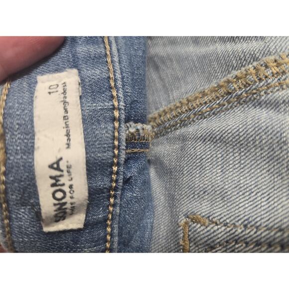 Sonoma Jeans Womens Size 10 High Rise Denim Patchwork Patches - Picture 8 of 9